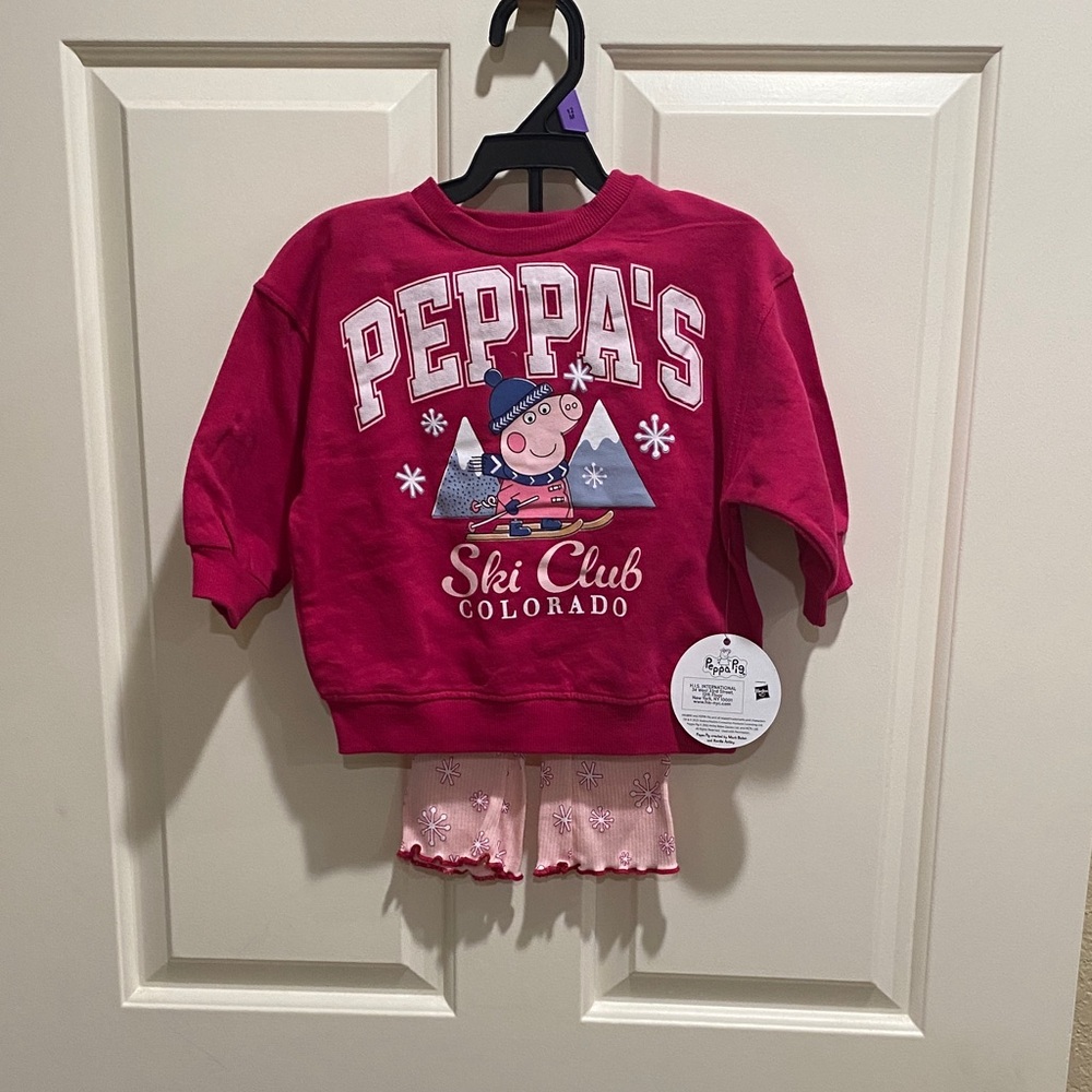 Peppa Pig Kids Two Piece Set - Red and Pink
